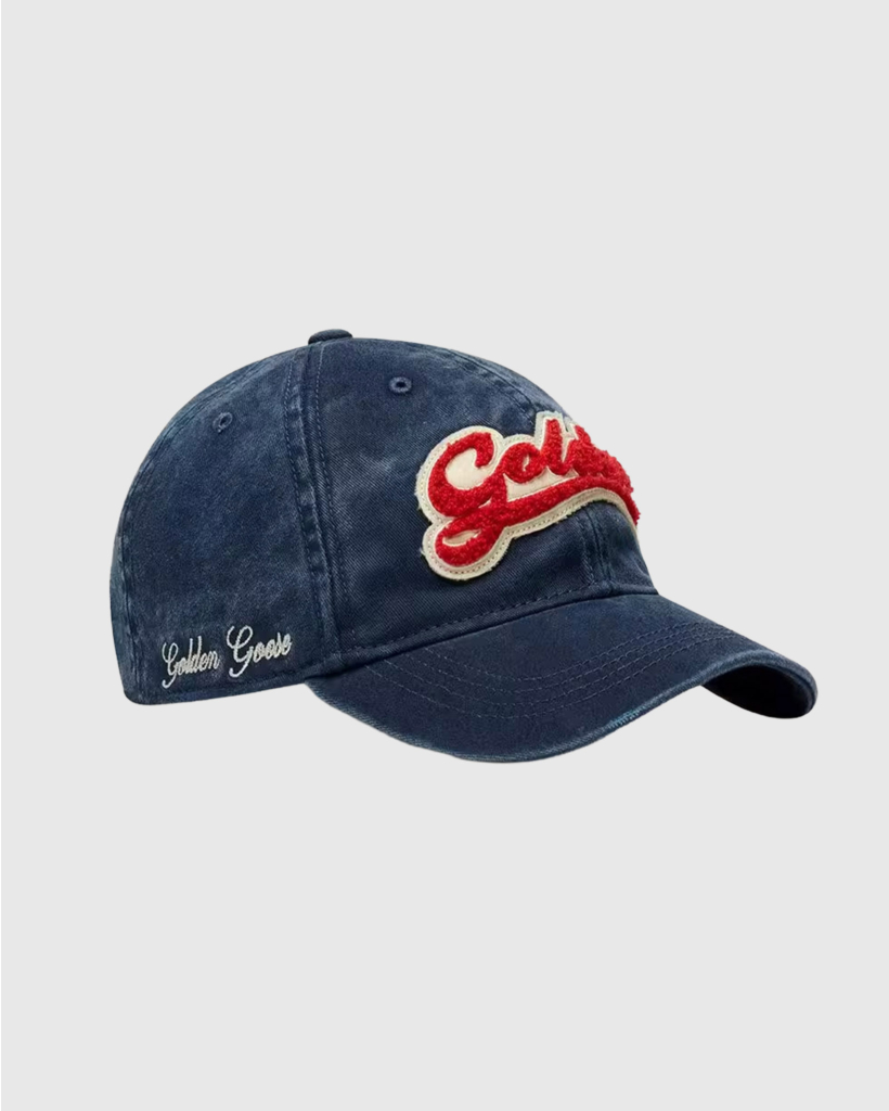 Denim Baseball Cap with Red 'Golden' Patch