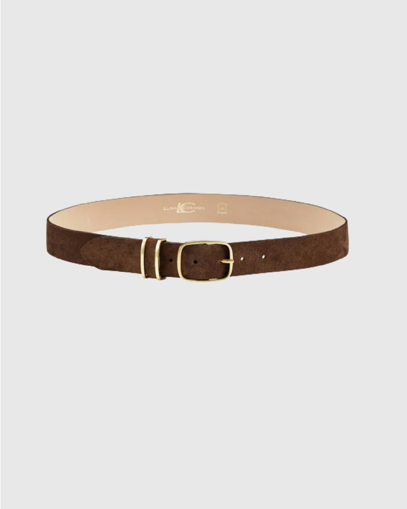 Leather Belt with Gold Metal Details, Maroon