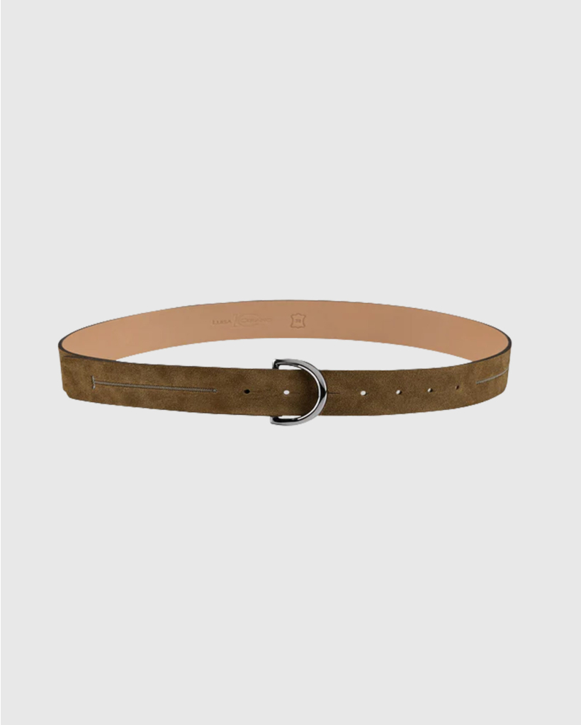 Velour Leren Riem Olio