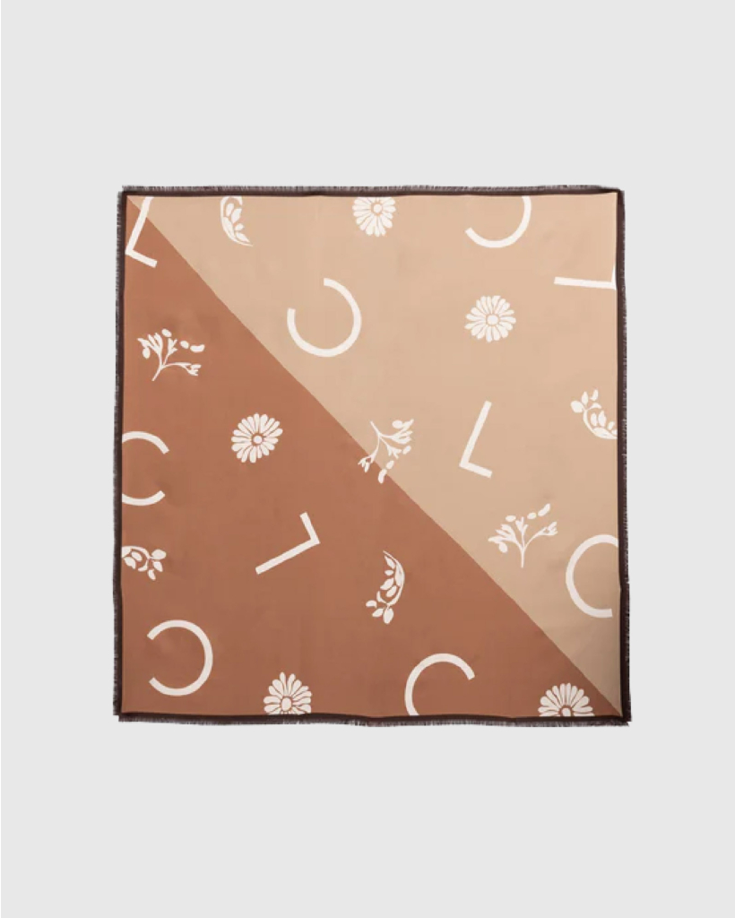 Silk Scarf with Print Multi