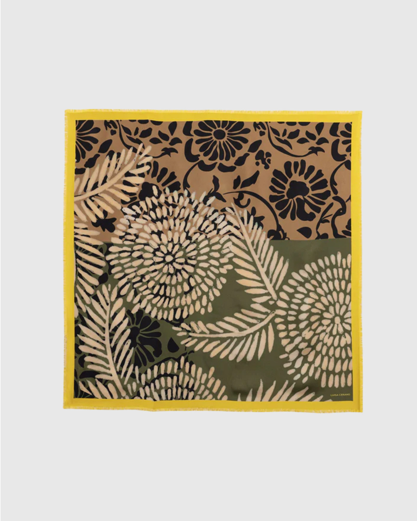 Satin Scarf Leaf Multi