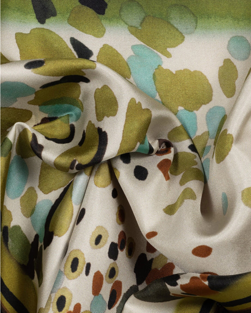 Satijnen Sjaal met Print Stip Multi