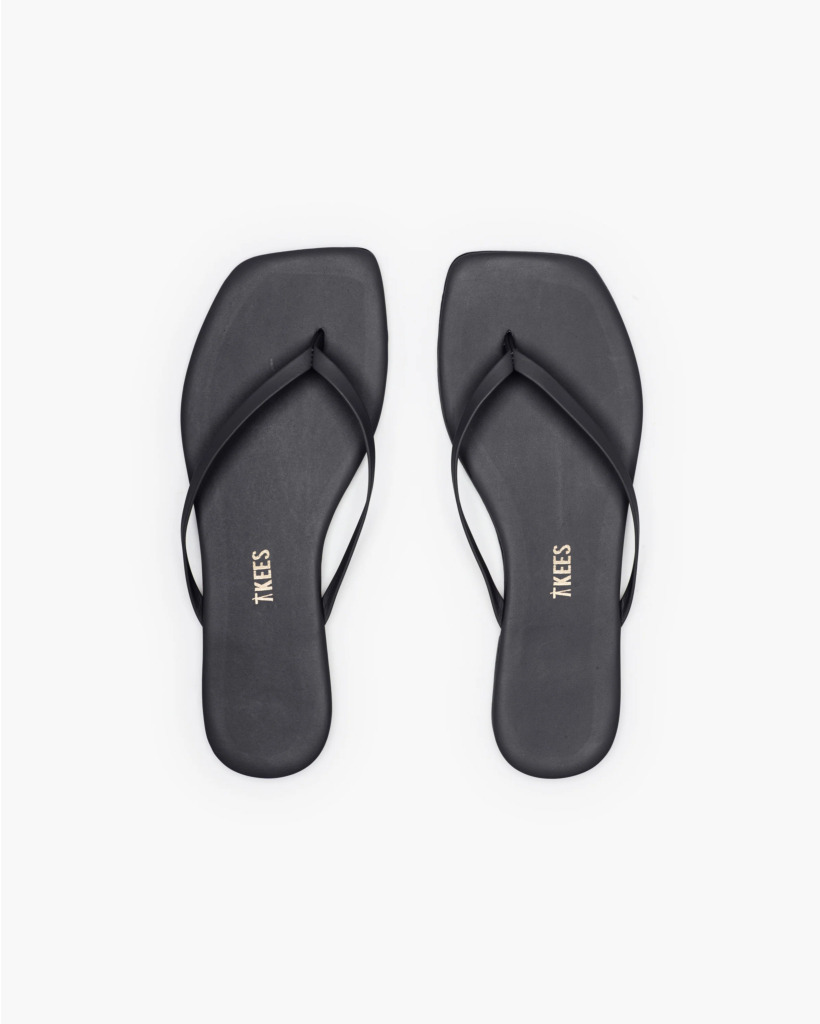 Square Toe Lily Flip Flop Black