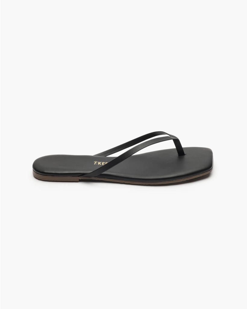 Square Toe Lily Flip Flop Black