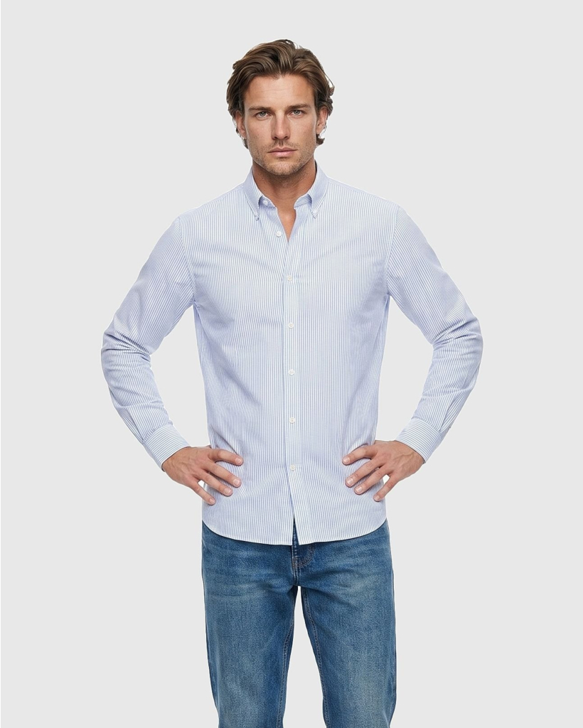 Striped White/Blue Infinity Shirt