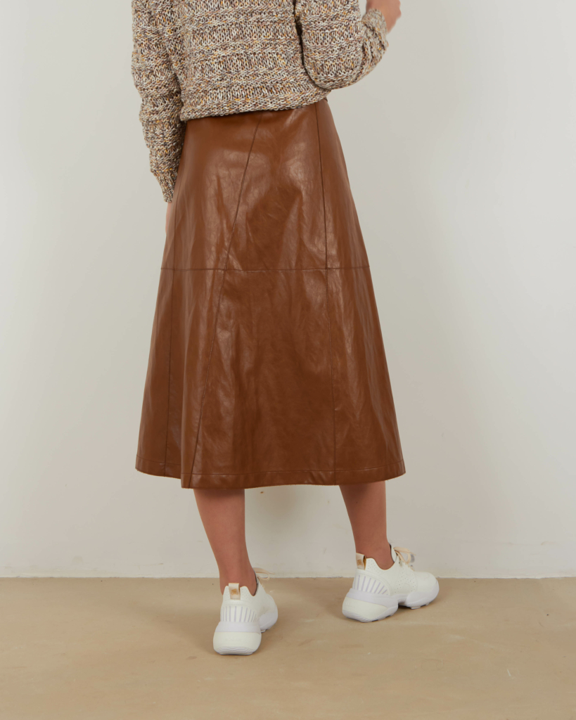 Luisa Cerano Vegan leather skirt cognac