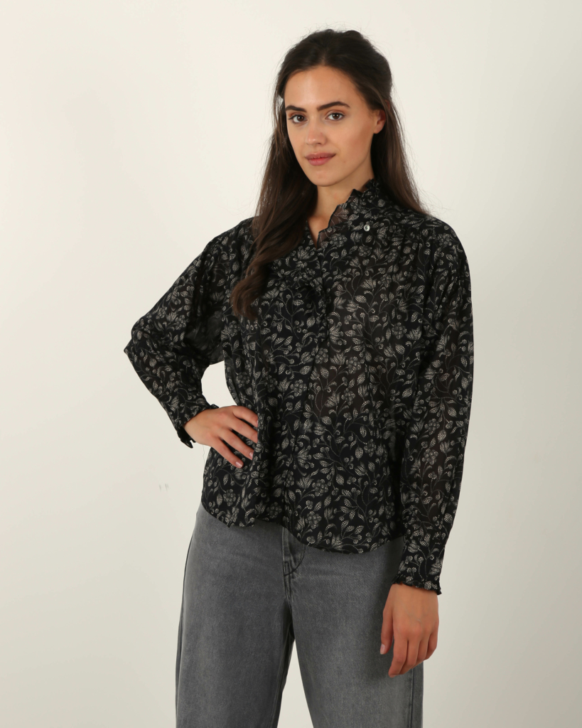 Isabel Marant Pamias blouse black with floral print