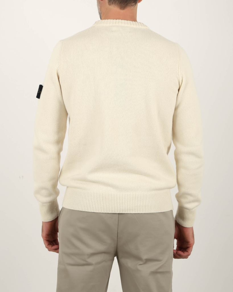 Stone Island Round neck pullover with logo patch