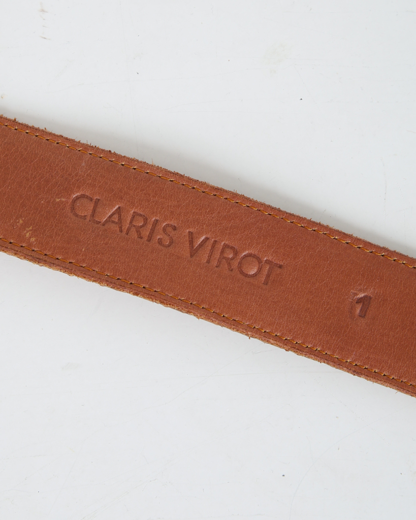 Claris Virot Python Belt Brown