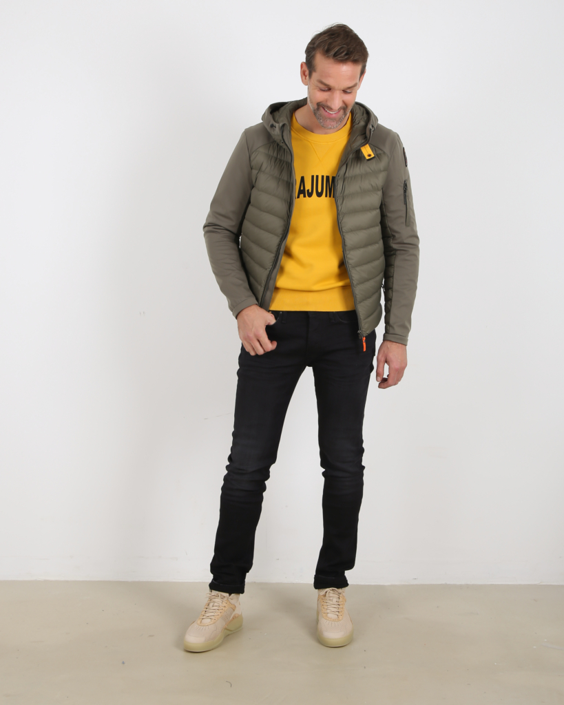 Parajumpers Caleb sweater with logo print Yellow