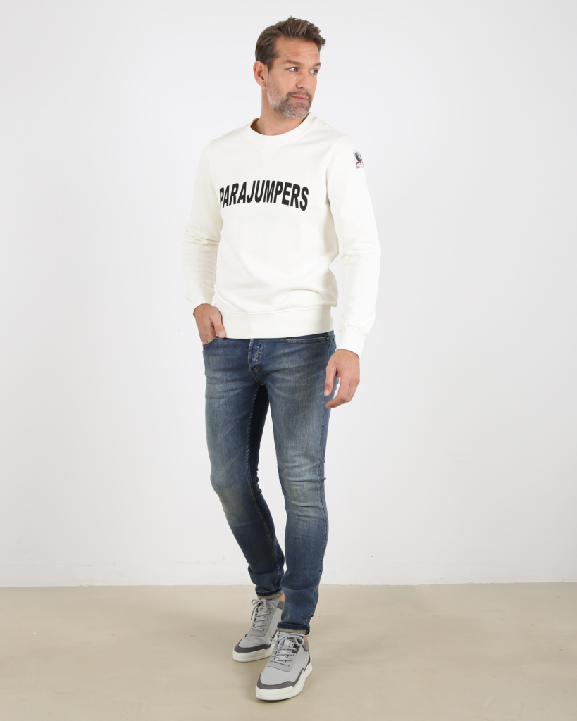 Parajumpers Caleb sweater with logo print Off White