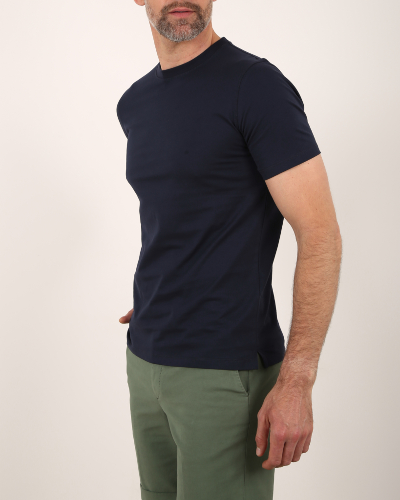 LUTZ label T-shirt navy with round neck