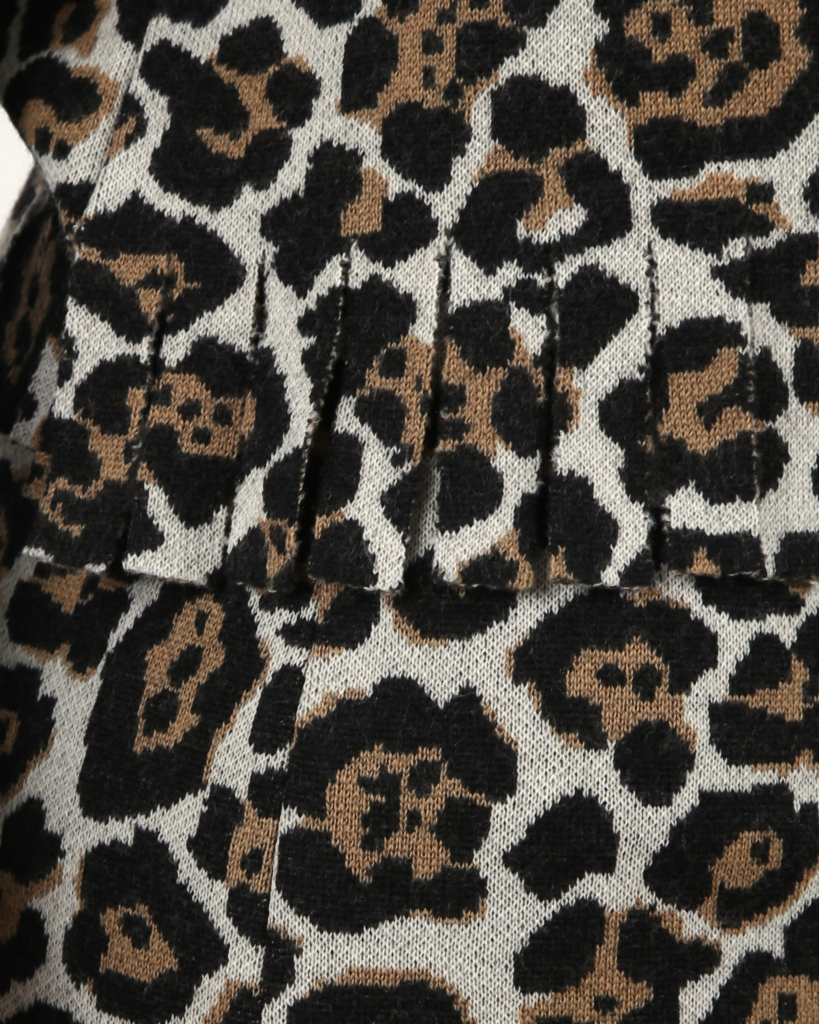 Marc Cain Additions Leopard sweater with fringes