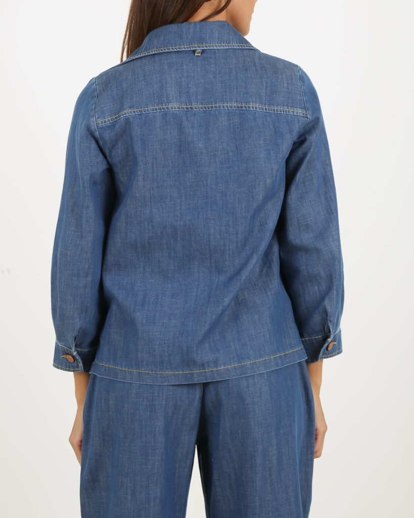 See by Chloé Lavaliere Blouse Faded Denim