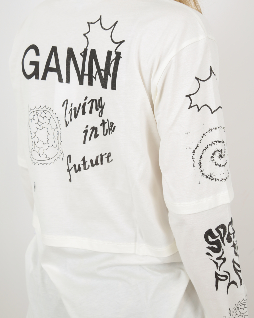 Ganni Long sleeve T-shirt Egret