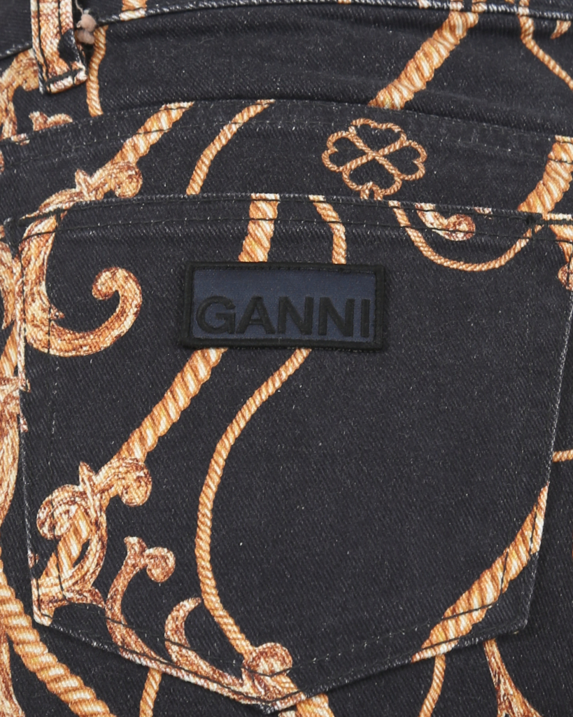 Ganni Cute Cropped Jeans Print Denim