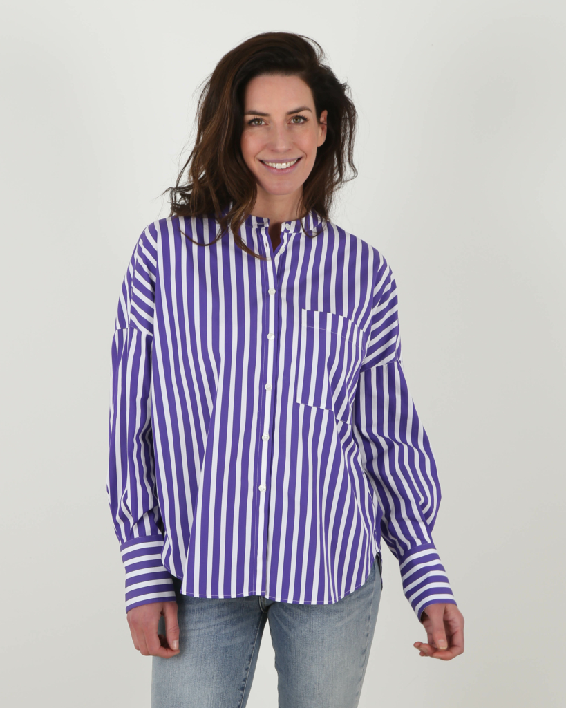 Robert Friedman Blouse leal purple stripe
