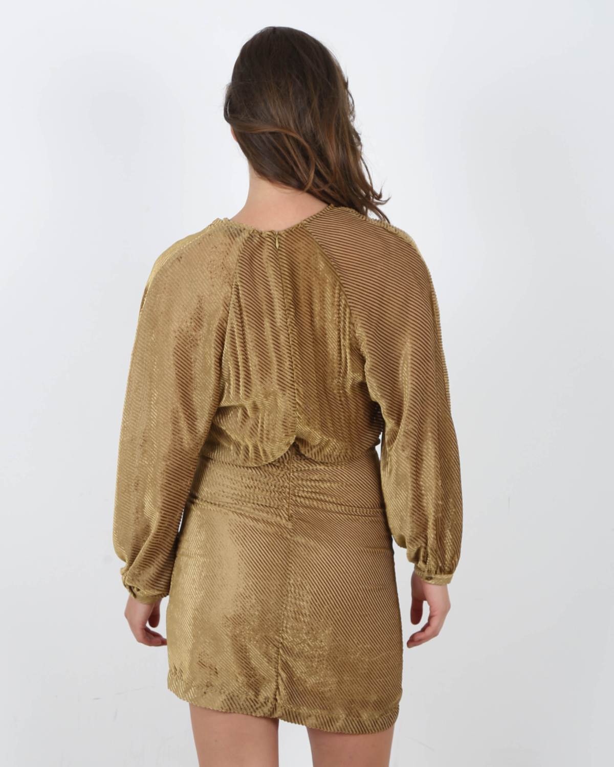 Zajan Gathered V-neck Dress Cappucino