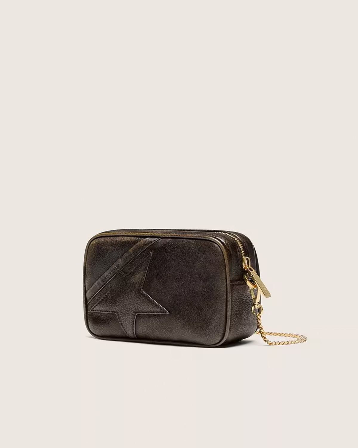 Golden Goose Mini Star Bag Distressed dark-brown leather Star