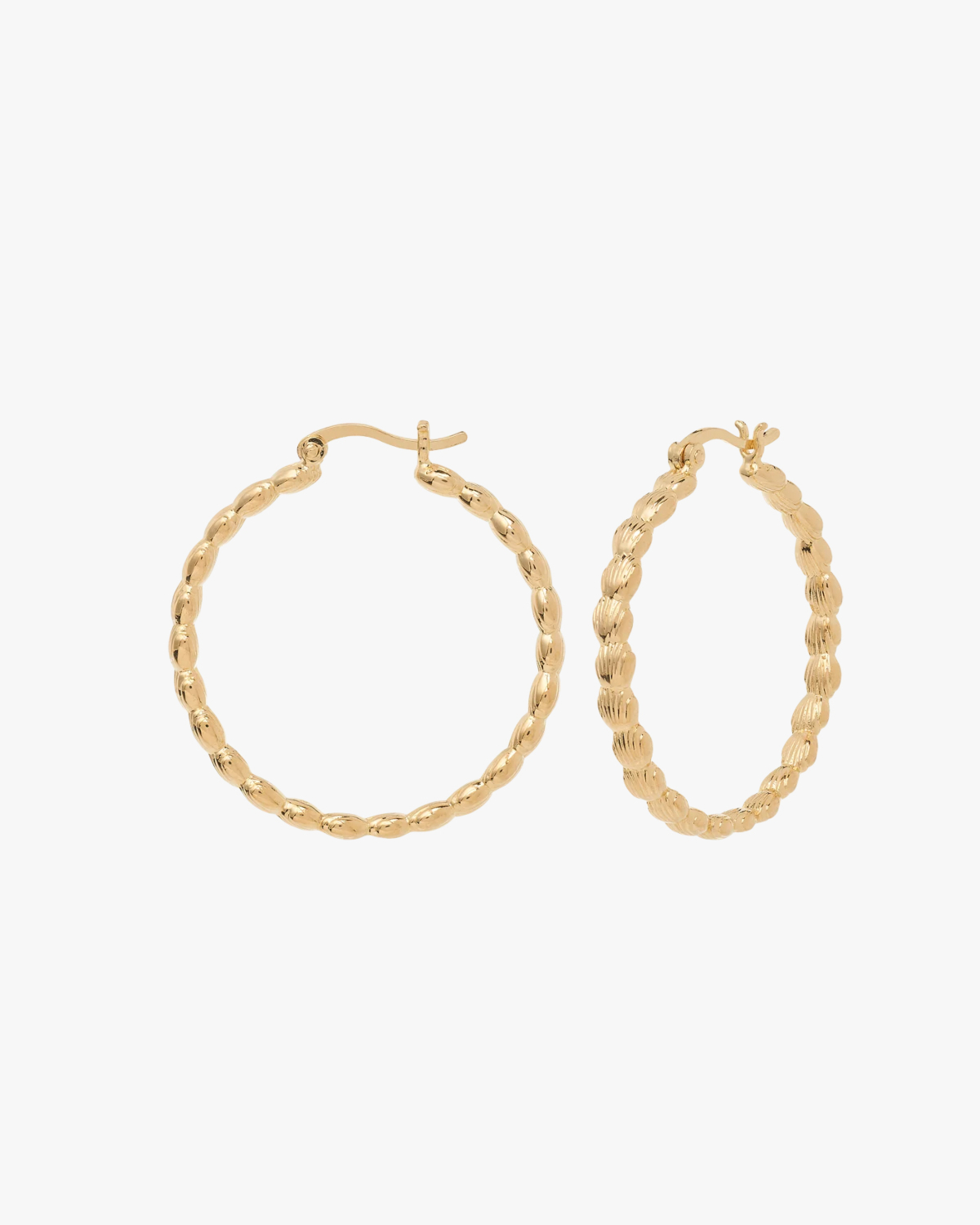 Anna + Nina Large Madeleine Hoop Earrings Gold Plated