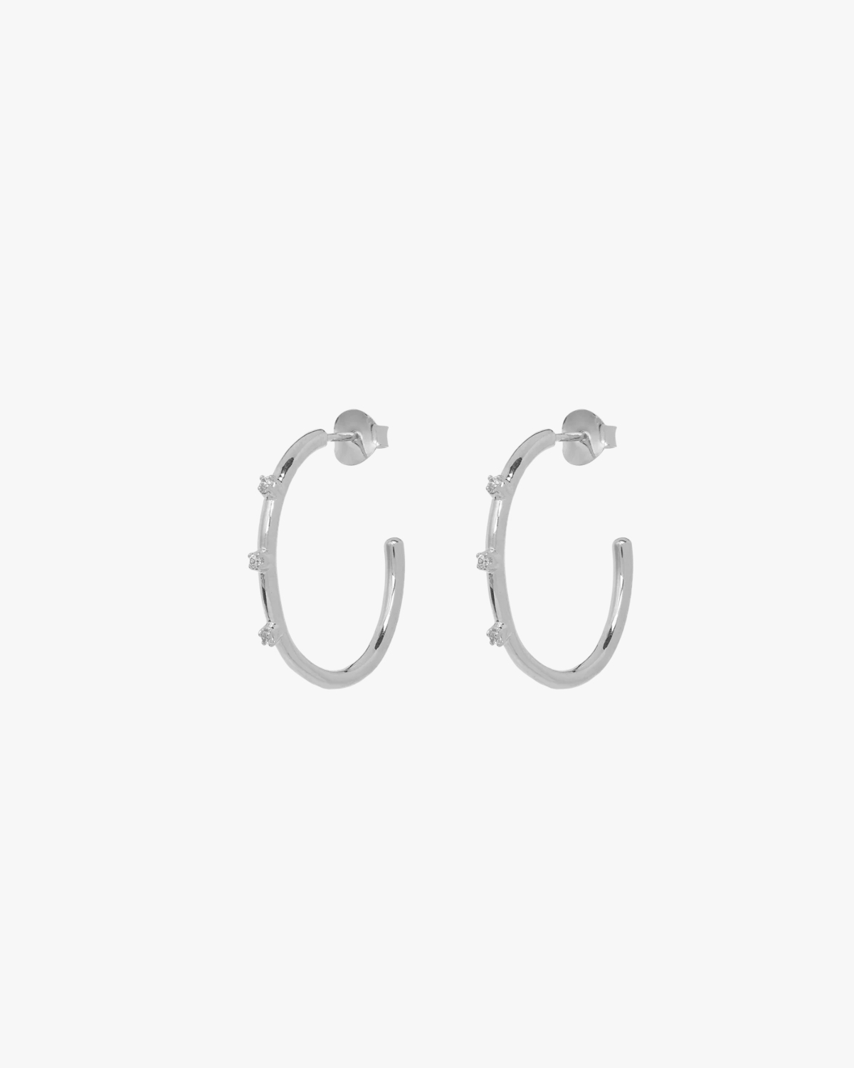Anna + Nina Medium Lumière Hoop Earrings Silver