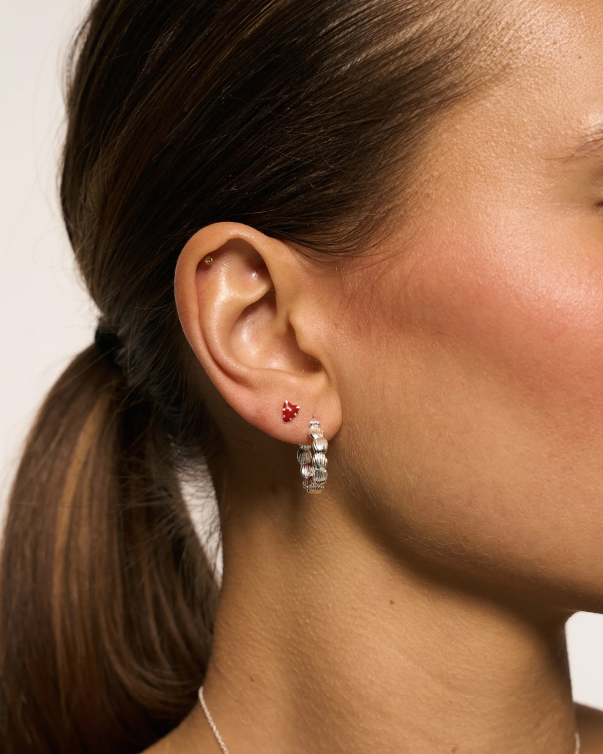 Anna + Nina Small Madeleine Hoop Earrings Silver