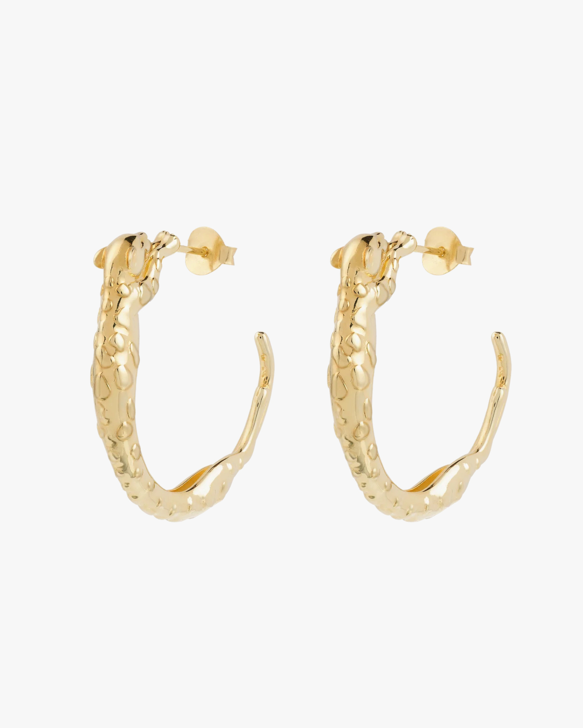 Anna + Nina Big Wild Arc Hoop Earrings Gold Plated