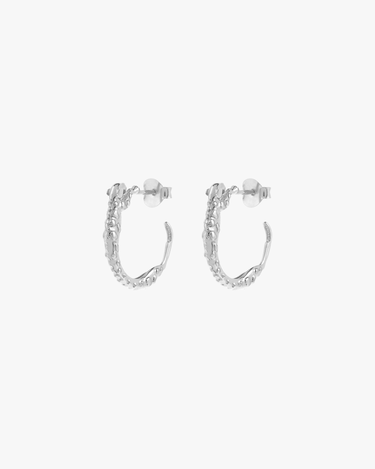 Anna + Nina Small Wild Arc Hoop Earrings Silver