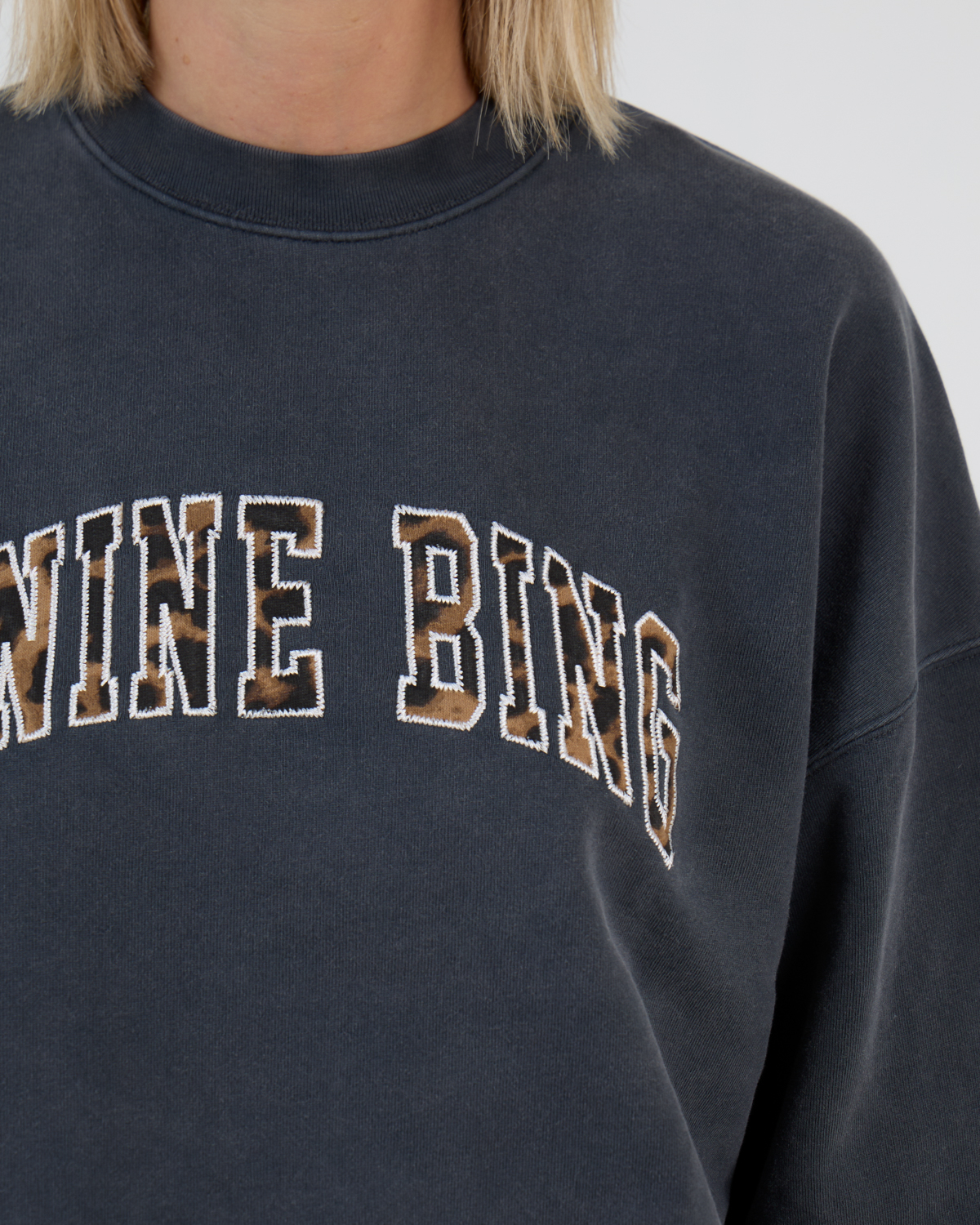 Anine Bing Miles Leopard Print Sweater Zwart