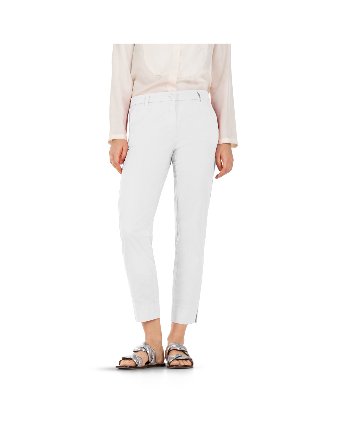 Cambio Stella Cropped Pants White