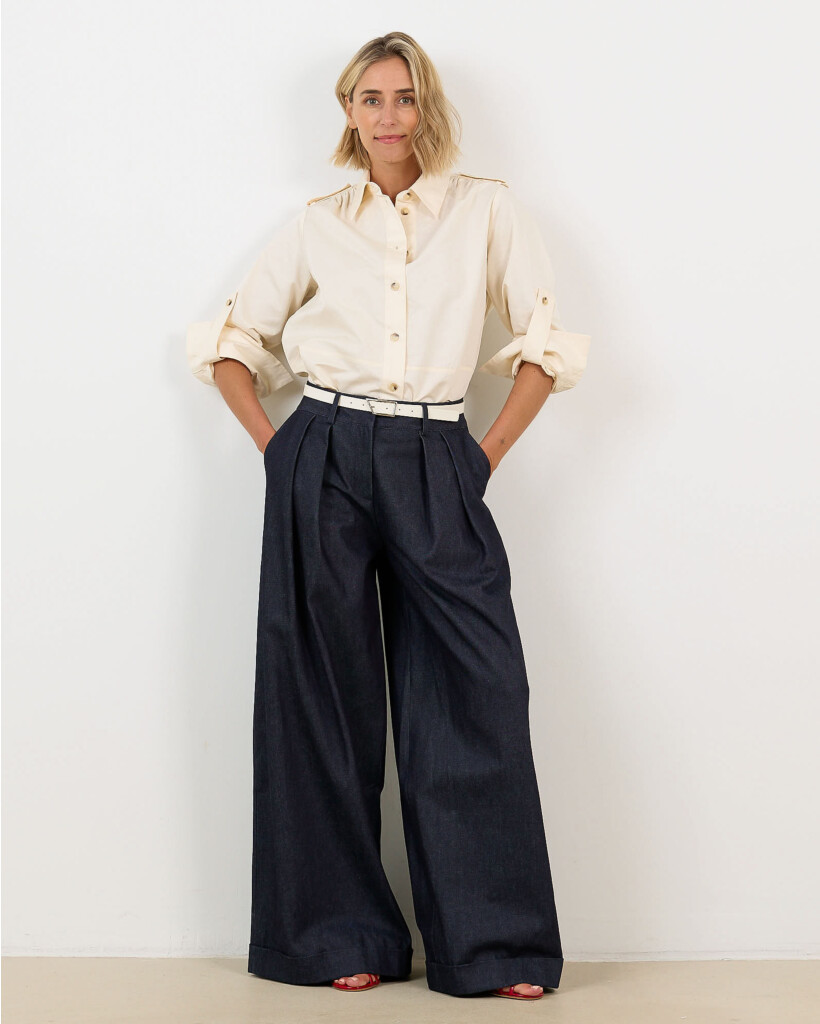 Ultra Wide Trousers Dark Denim