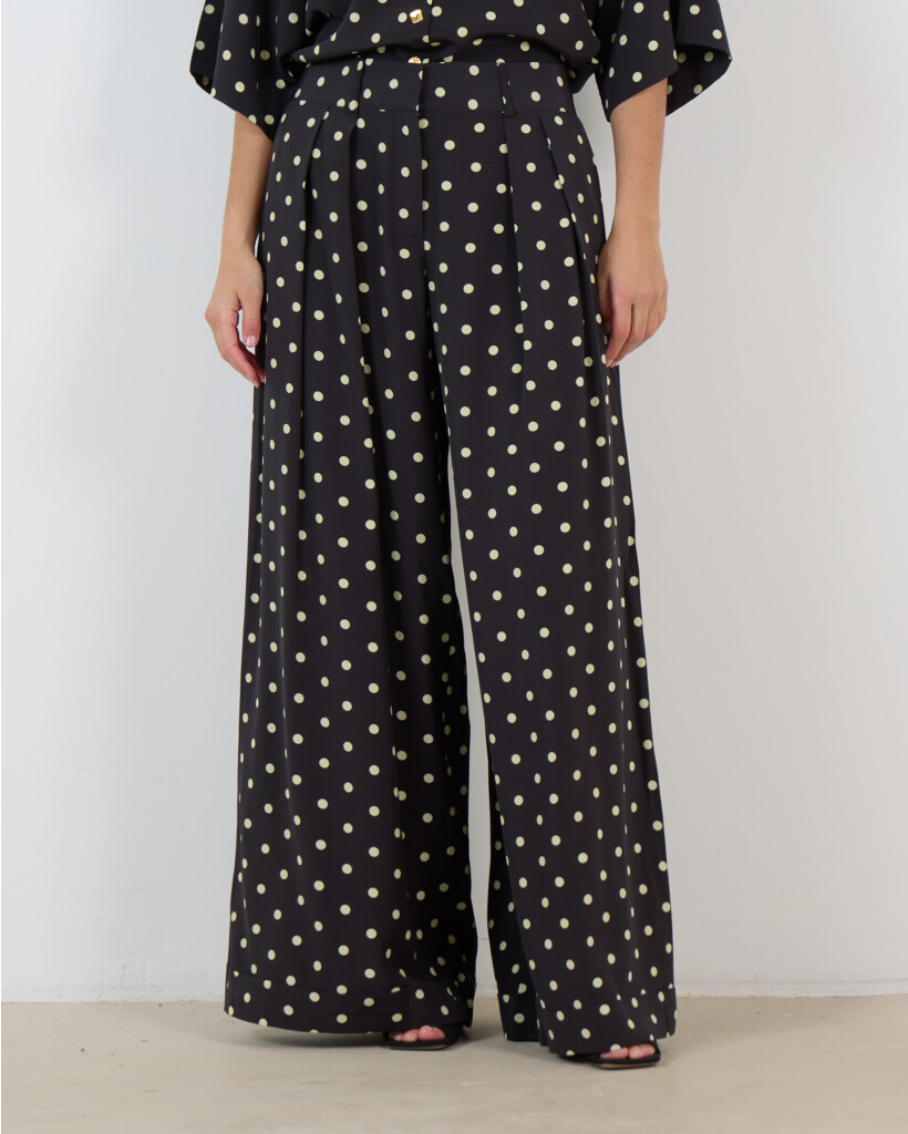Mila Trousers Black Polka Dots