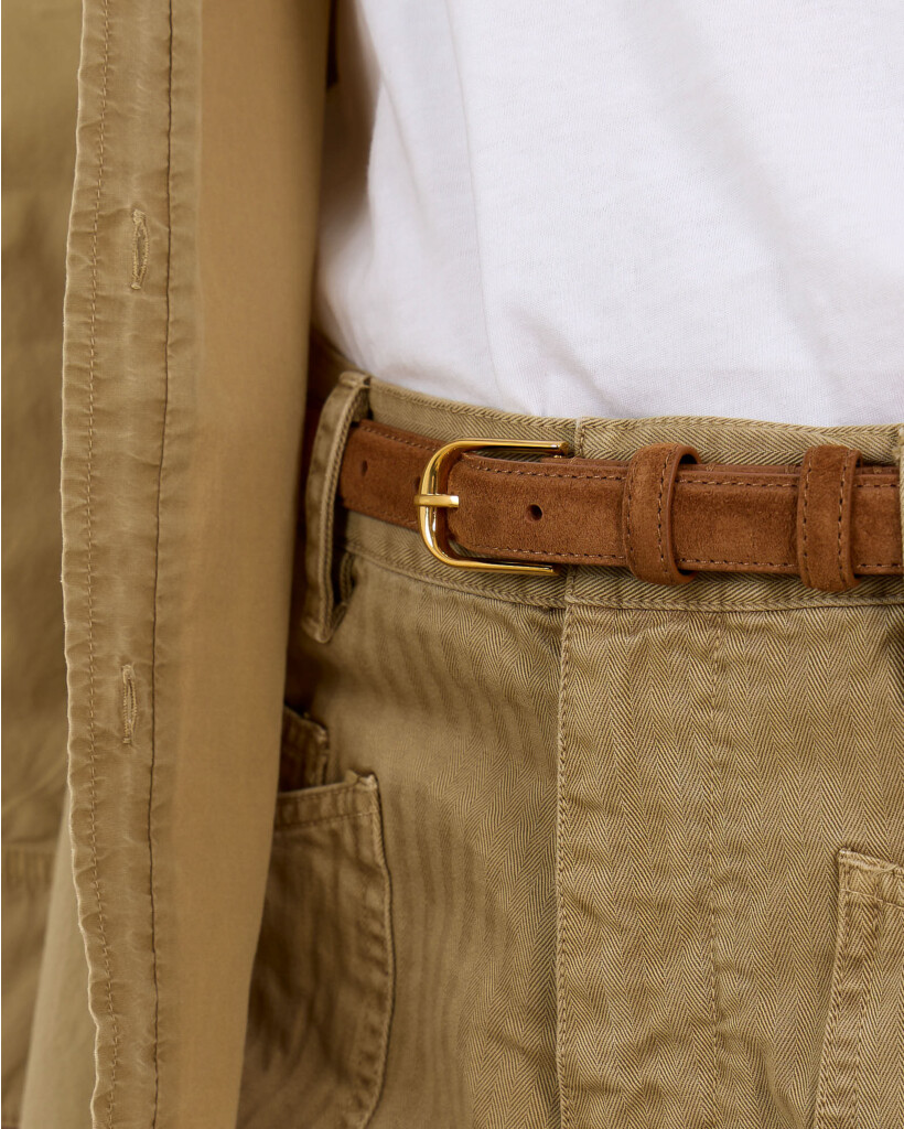 Jane Suede Belt Brown/Gold