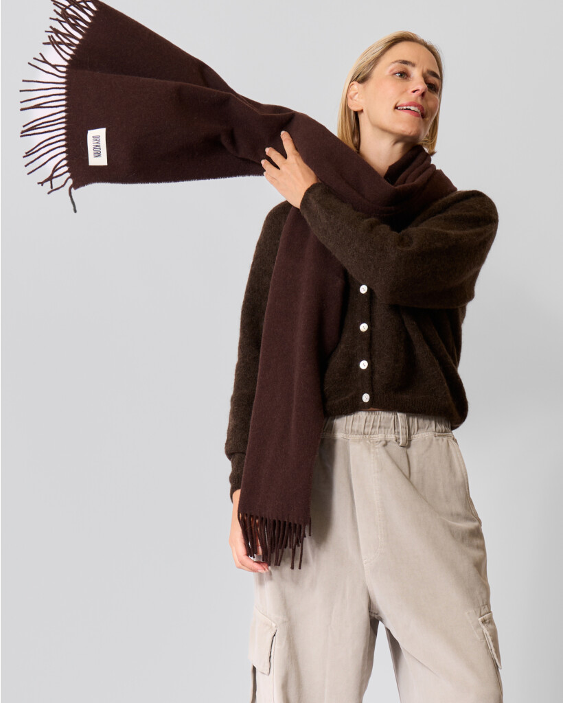 Gauze Wool Scarf Chocolate Brown