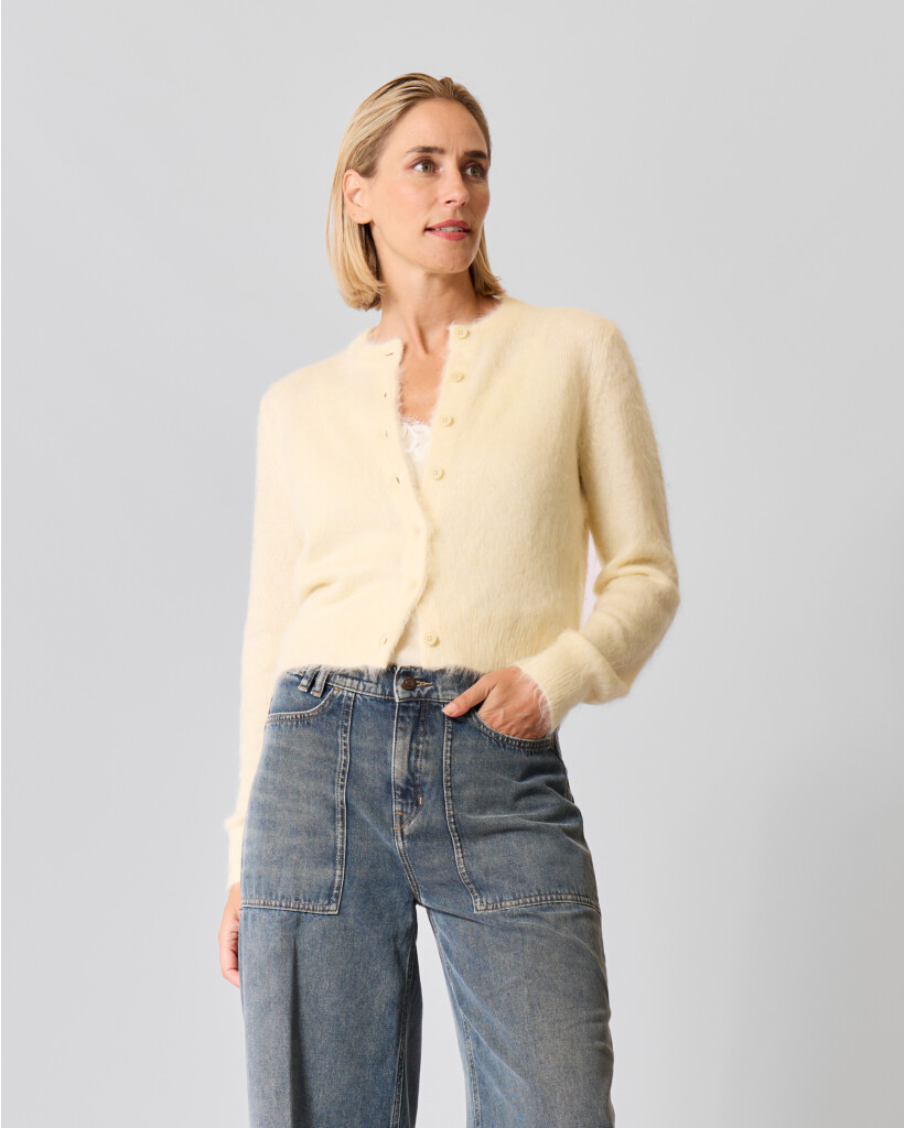 Glenna Wool Blend Cardigan Light Yellow