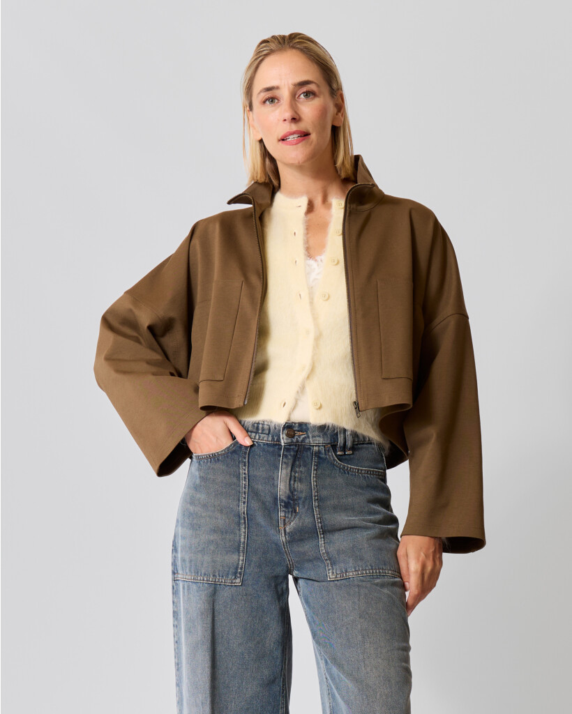 Elstow Boxy Jersey Jacket Military