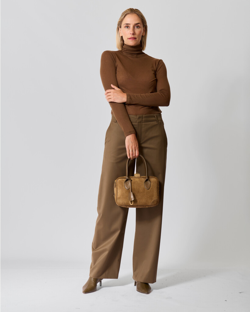 Zerafne Lyocell-Wool Turtleneck Top Military