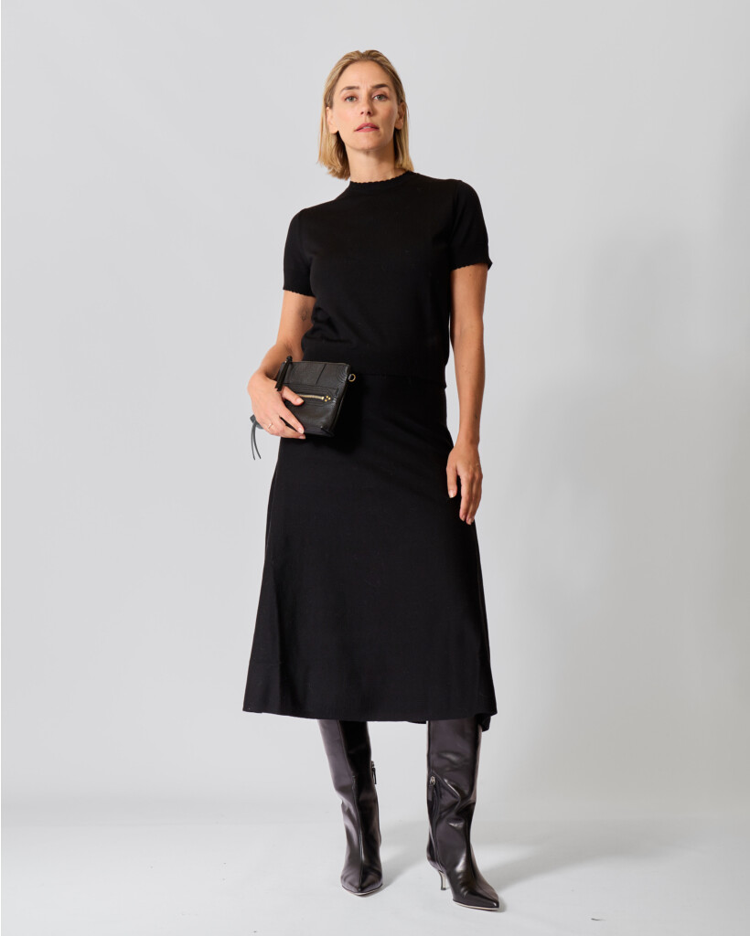 Theres Knitted Wool Skirt Black
