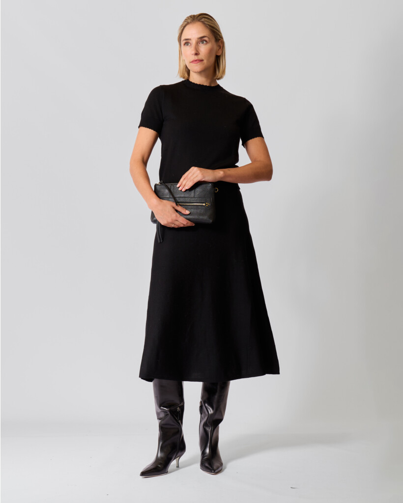 Ronija Wool Short-Sleeved Sweater Black