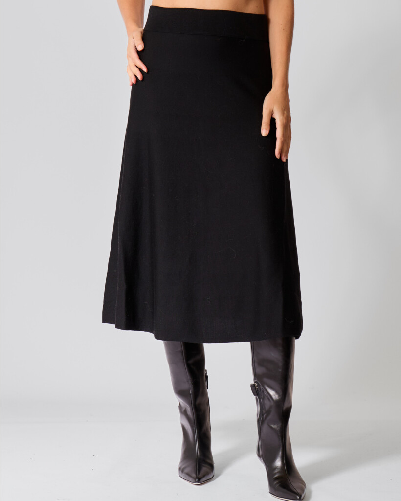Theres Knitted Wool Skirt Black