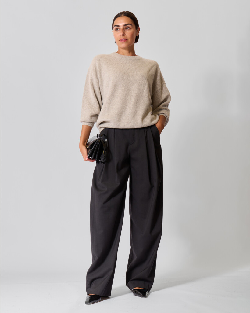 Elicit Wool Pleated Trousers Anthracite
