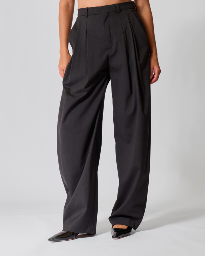 Elicit Wool Pleated Trousers Anthracite