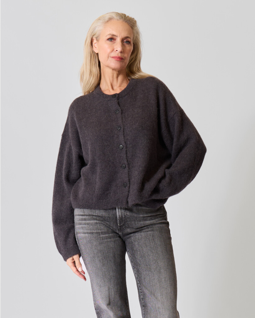 Marweni Alpaca/Wool Blend Cardigan Anthracite