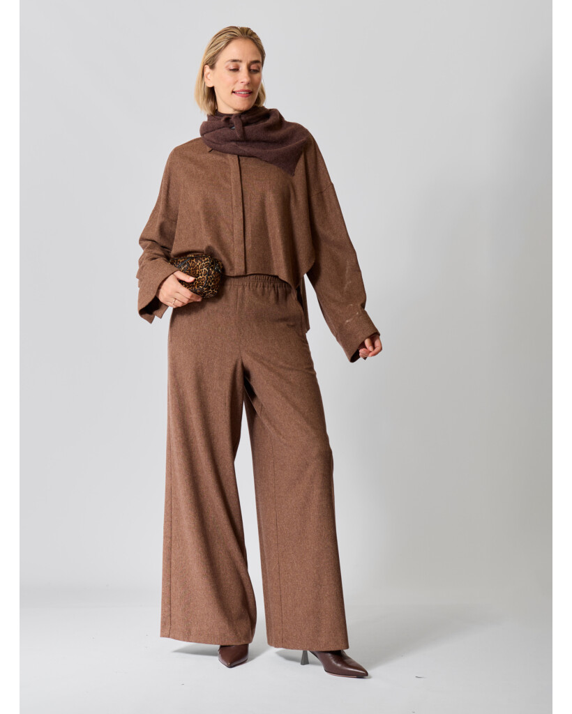 Ceiling Wool-Blend Pull-On Trousers Chocolate Brown