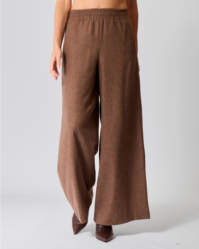 Ceiling Wool-Blend Pull-On Trousers Chocolate Brown