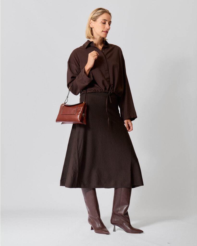 Theres Knitted Wool Skirt Choco Brown