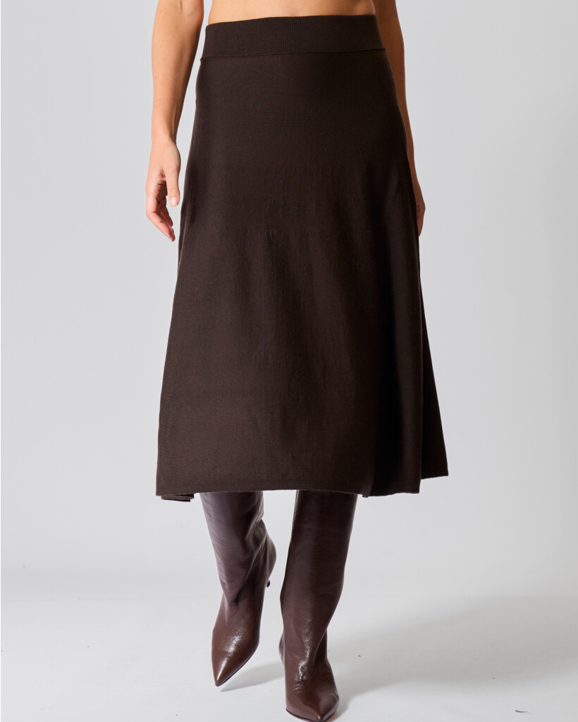 Theres Knitted Wool Skirt Choco Brown