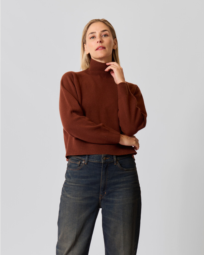 Lyzima Wool Turtleneck in Brick