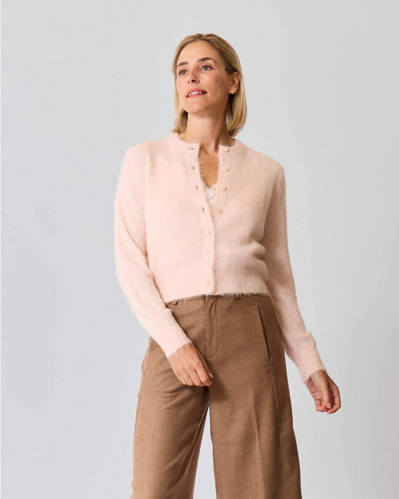 Glenna Wool-Blend Cardigan Blush