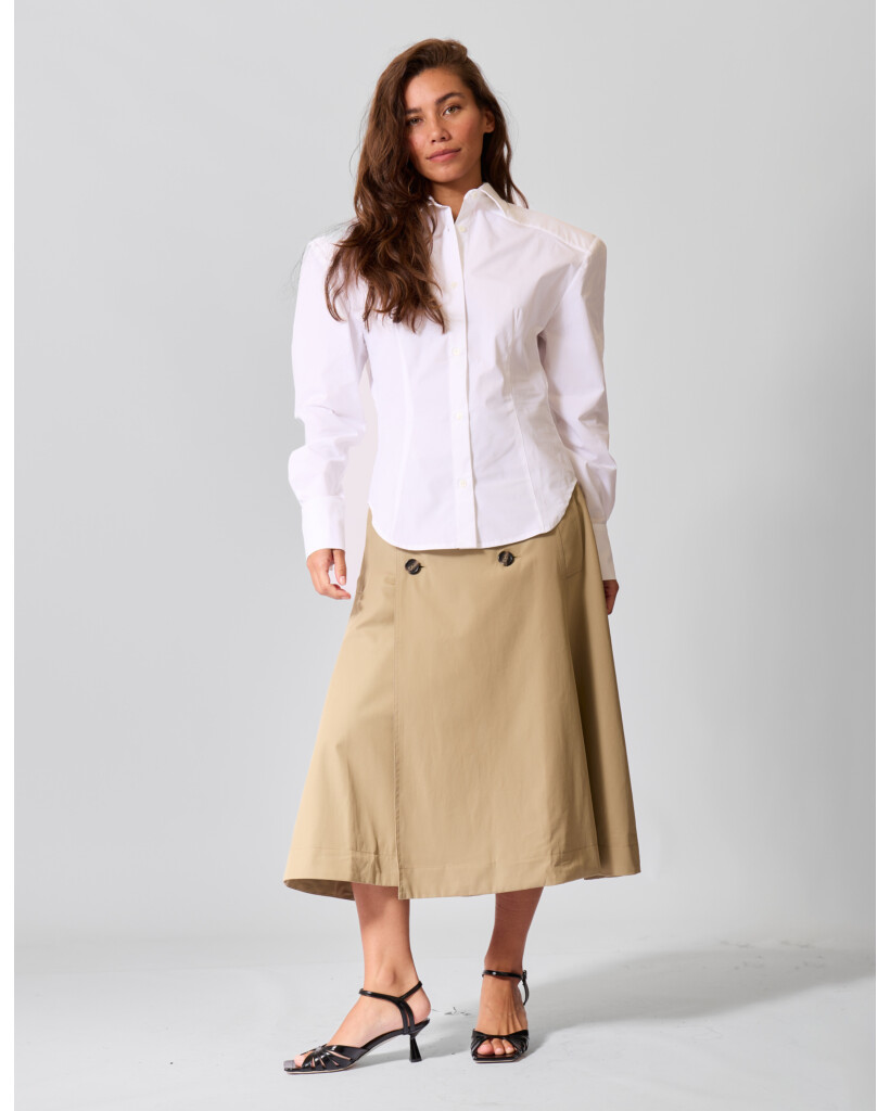 Jemma Fitted Poplin Blouse White